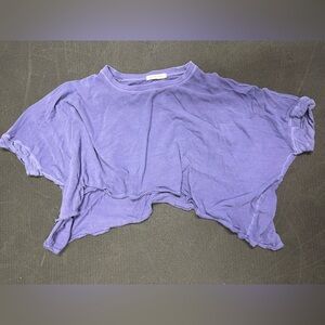 We The Free Purple Cropped Boxy Tee